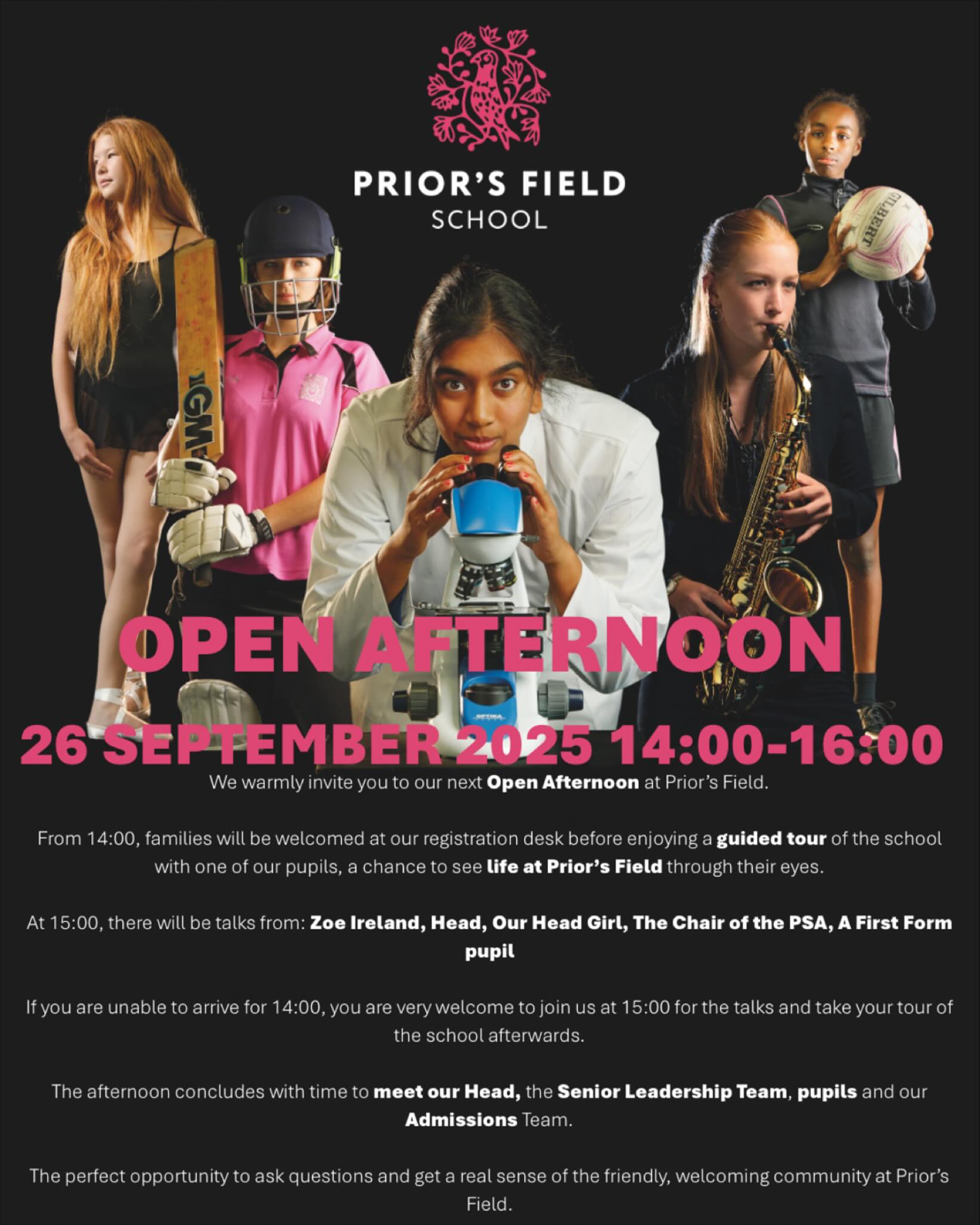 We are delighted to invite you to our Open Afterno